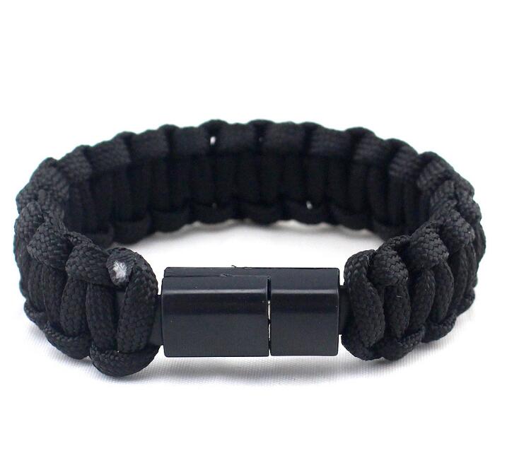 Bracelet Paracorde USB Noir | Survie